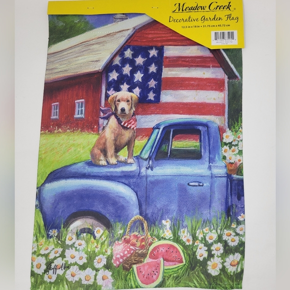 Meadow Creek Other - Patriotic Pup 12.5" X 18" Garden Flag 4th Of July Summer Farm‎ Indoor Outdoor